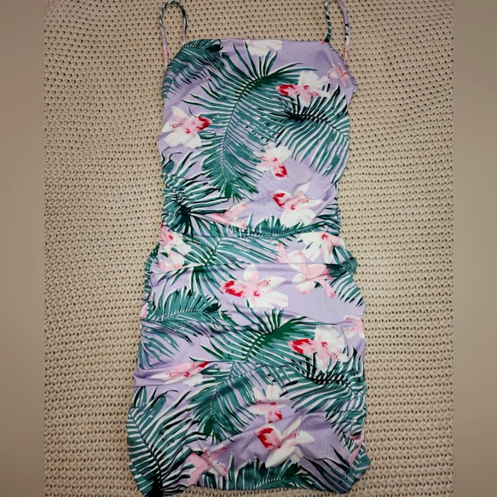 Revamped, purple, floral, dress